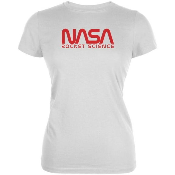 NASA Worm Rocket Science Juniors Soft T Shirt White 2XL