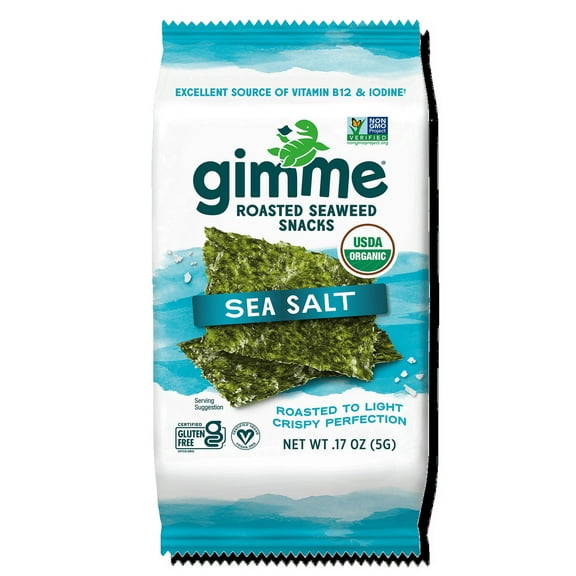 Pack of 8, Gimme Sea Salt Seaweed Snacks, 6 pcs - 1.02 oz