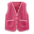 thumbnail image 3 of Plebaso Women's Fleece Vest with Pockets Button down Sleeveless Jacket Fall Winter Womens Warm Outerwear, 3 of 5