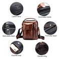 thumbnail image 4 of Shoulder Bag - Leather - Men - Small Briefcase - Adjustable Strap - Brown, 4 of 4