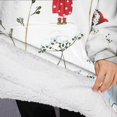 thumbnail image 3 of Oversized Wearable Blanket Hoodie,White Christmas Gnome Pattern Sherpa Blanket Hoodie with Super Pockets,Super Warm Fuzzy Pullover for Women & Men, 3 of 6