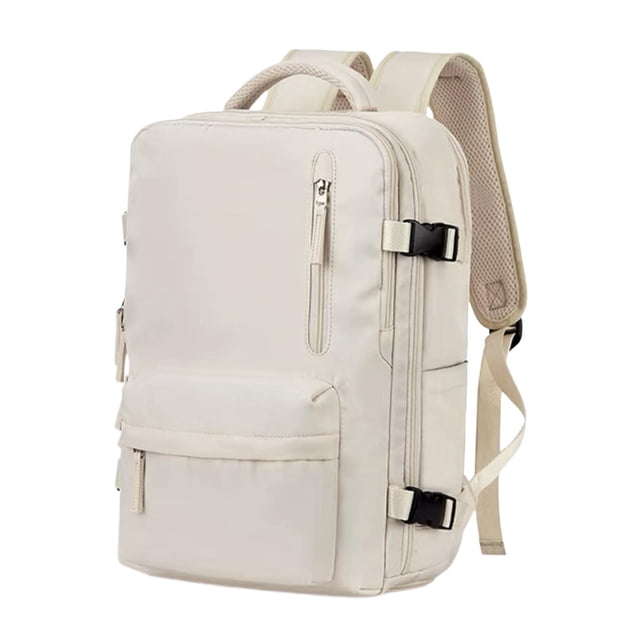 Mochila de doble hombro, mochila de equipaje, mochila de gran capacidad, mochila para computadora portátil, mochila de viaje para mochila, bolso de beige