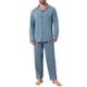 thumbnail image 2 of INSPIRAR CHIC Conjunto de Pijamas Casuales de 2 Piezas de Manga Larga en Color Sólido con Botones para Hombre M Gris Azul, 2 of 5