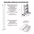 thumbnail image 5 of Escalera 12 Peldaños Andamio Multiposiciones Plegable 3.35m Color Plateado, 5 of 5