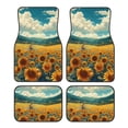 thumbnail image 1 of Kdxio Field Style Bicycle Young Sunflower Print Car Floor Mats Universal SUV Front Rear Floor Foot Mats 4-Piece Full Set with Non-Slip Rubber Backing Car Accessories for Most Cars, 1 of 7