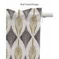 thumbnail image 5 of Brown Geometric Leaves Linen Curtain Valance for Bedroom/Bathroom/Kitchen/Office/Living/Dining Room Windows,Retro Modern Abstract Grey Rod Pocket Topper Drapes Decorative Cafe Drapery Panel 54x18, 5 of 6