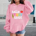 thumbnail image 2 of Girl's Letter Graphic Hoodies Long Sleeve Hooded Sweatshirts Pullover Preppy Cute Hoodies Trendy First Grade School Uniforms, 2 of 8