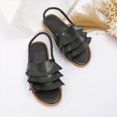 thumbnail image 7 of TOWED22 Girls Genuine Leather Soft Closed Toe Princess Flat Shoes Summer Sandals(Toddler/Little Kid) Black,10.5, 7 of 7