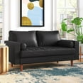 thumbnail image 3 of Uspridefurniture Angulo 57.8'' Faux Leather Square Arm Loveseat -Black, 3 of 6