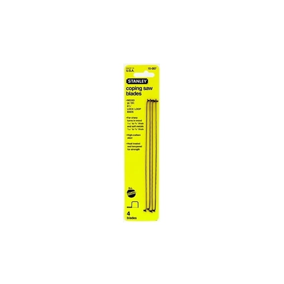 STANLEY 15-061 6-1/2-Inch 4-Pack Coping Saw Blades