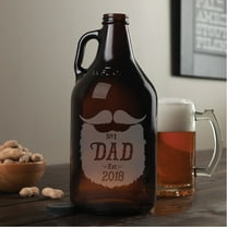 Number One Dad Personalized Fathers Day Beard Growler