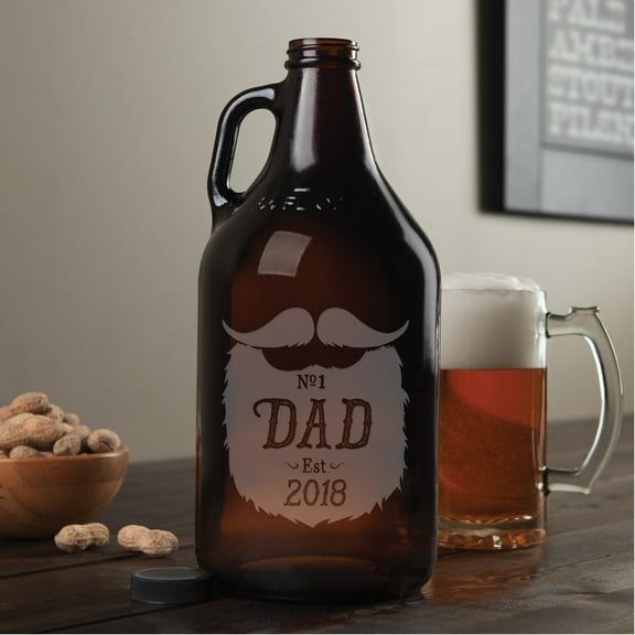 Number One Dad Personalized Fathers Day Beard Growler
