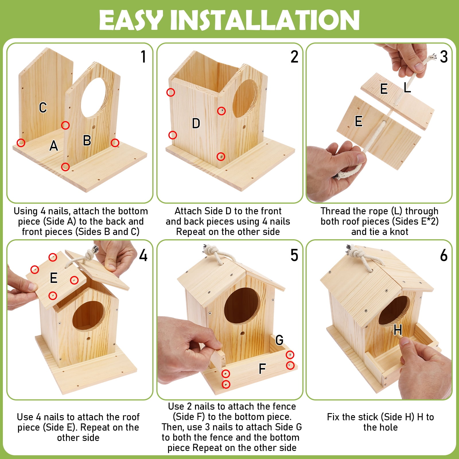 Threns Bird House Kit, 2 Pack DIY Wooden Birdhouse Kits, Arts and Crafts Painting Kit, Buildable DIY Birdhouse Kit for Kids, Summer Arts and Craft Projects with Paint and Brush