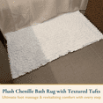 thumbnail image 2 of ComfiTime Bathroom Rugs, 24 x 44 in, 2000GSM Thick Slip-Resistant Chenille Bath Mat for Tub, Shower & Bathroom Floor, Machine Washable, Ultra Absorbent, Small or Long, White, Black, Gray, Blue, Brown, 2 of 9