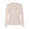 thumbnail image 1 of Timegard Womens Tops Drop Shoulder Lace Long Sleeve Shirts Fall Casual Tunic Tops Blouse Solid Color, 1 of 3