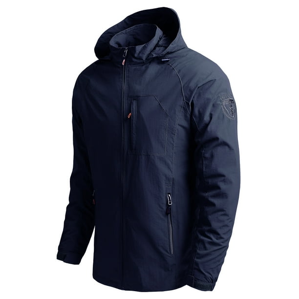 SHOPESSA Men's Thin Jacket Casual Sports Windbreaker Hooded Jacket