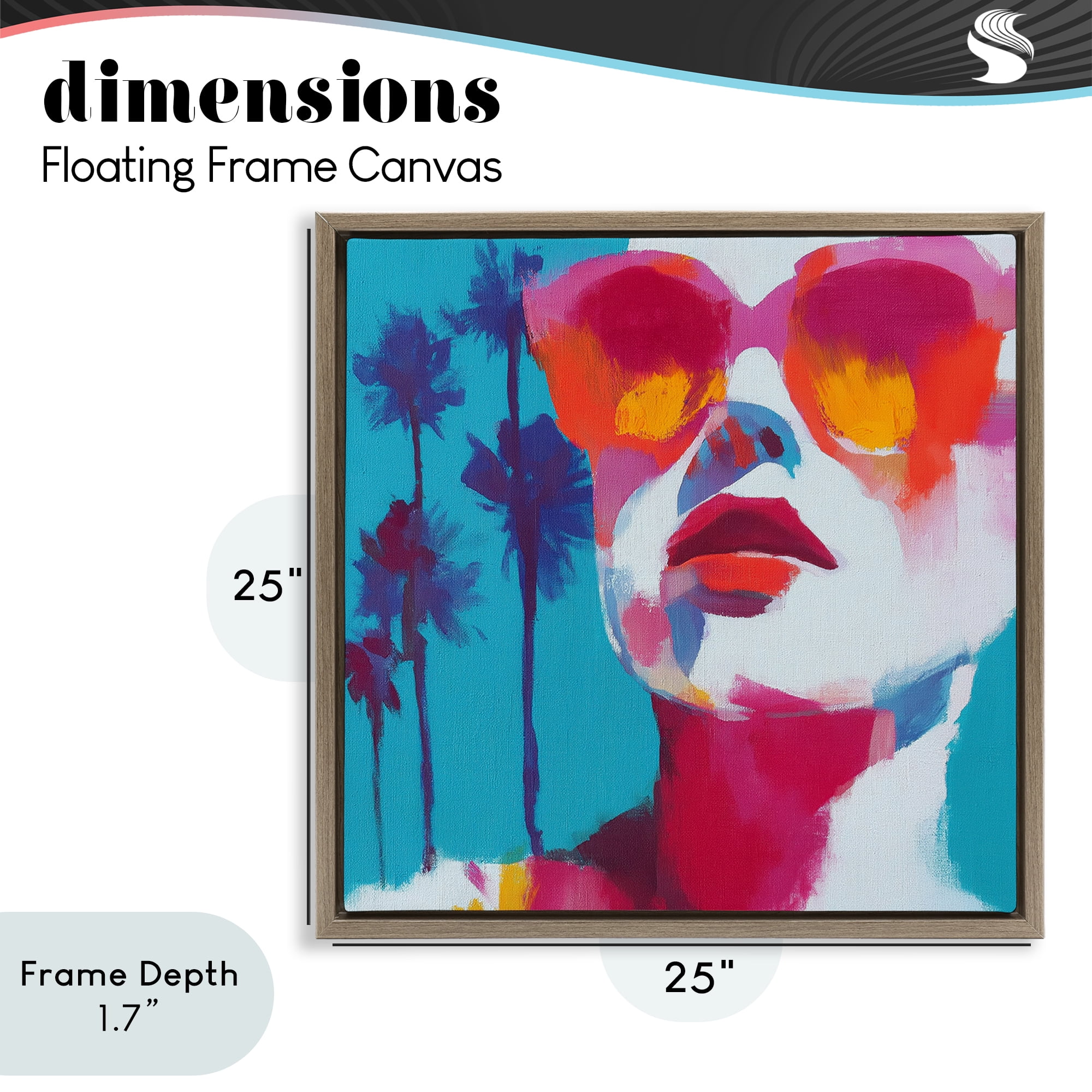 Stupell Industries Expressive Palm Tree Gaze Brown Framed Floater Canvas Wall Art, design by Chromatic Storm Studio