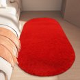 thumbnail image 4 of Oval Silk Carpet | Polyester Washable Non-Slip Area Rug | 60x160cm Bedroom Living Room Decor | Solid Color Floor Mat for Coffee Table Window Mat, 4 of 5