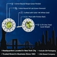 thumbnail image 2 of Gem Stone King 14K White Gold Lab Grown Diamond Halo Stud Earrings 0.70 Ct Round Green Peridot, 2 of 5