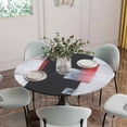 thumbnail image 5 of Red Black Modern Round Tablecloth for 36-44 Inch Tables,Fitted Table Cover with Elastic Edge,Abstract Oil Painting Geometric Artwork Waterproof Outdoor Table Cloth Protector for Patio Garden Dinner, 5 of 9