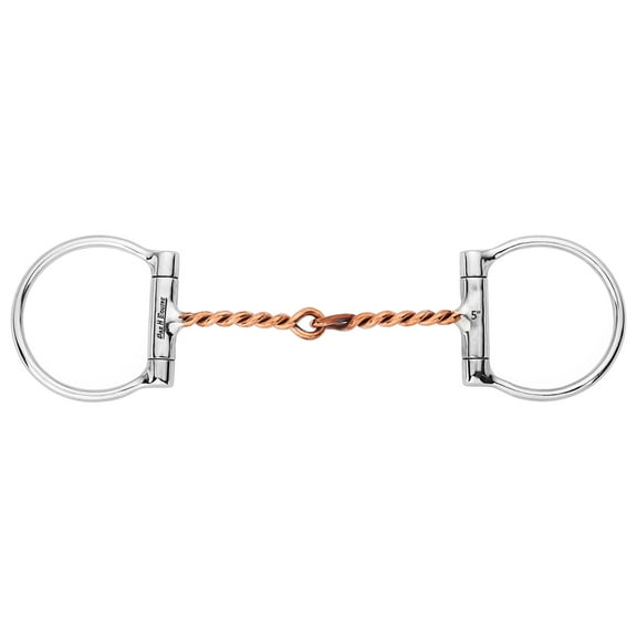 BAR H EQUINE D Ring Twisted Copper Wire Jointed Snaffle Bit