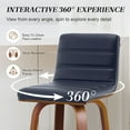 thumbnail image 4 of Foreate 26" Swivel Counter Height Bar Stool, Set of 2, PU Leather, 440LBS Capacity, Mid-Century Modern Design for Kitchen & Bar, 4 of 8