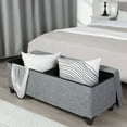 thumbnail image 6 of Fabric Storage Ottoman, Bench for Entryway and Bedroom, 43.31"x16.73"x15.75", Gray, 6 of 10