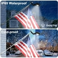 thumbnail image 3 of HLONK Solar Flag Pole Light  Flagpole Light Solar Powered  The Matte Shell Feels Comfortable to The Touch  Upgraded 2200mAh 480Lm  Adjustable Bracket &amp; Metal Clamp Fits 0.8-1.2" F, 3 of 8