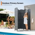 thumbnail image 5 of Jostyle 6 Panel All-Weather Room Divider Privacy Screen, Durable Folding Partition with Sturdy Pine Frame & Premium UV-Resistant Polypropylene Slate Gray, Waterproof Windproof Indoor Outdoor Use, 5 of 10