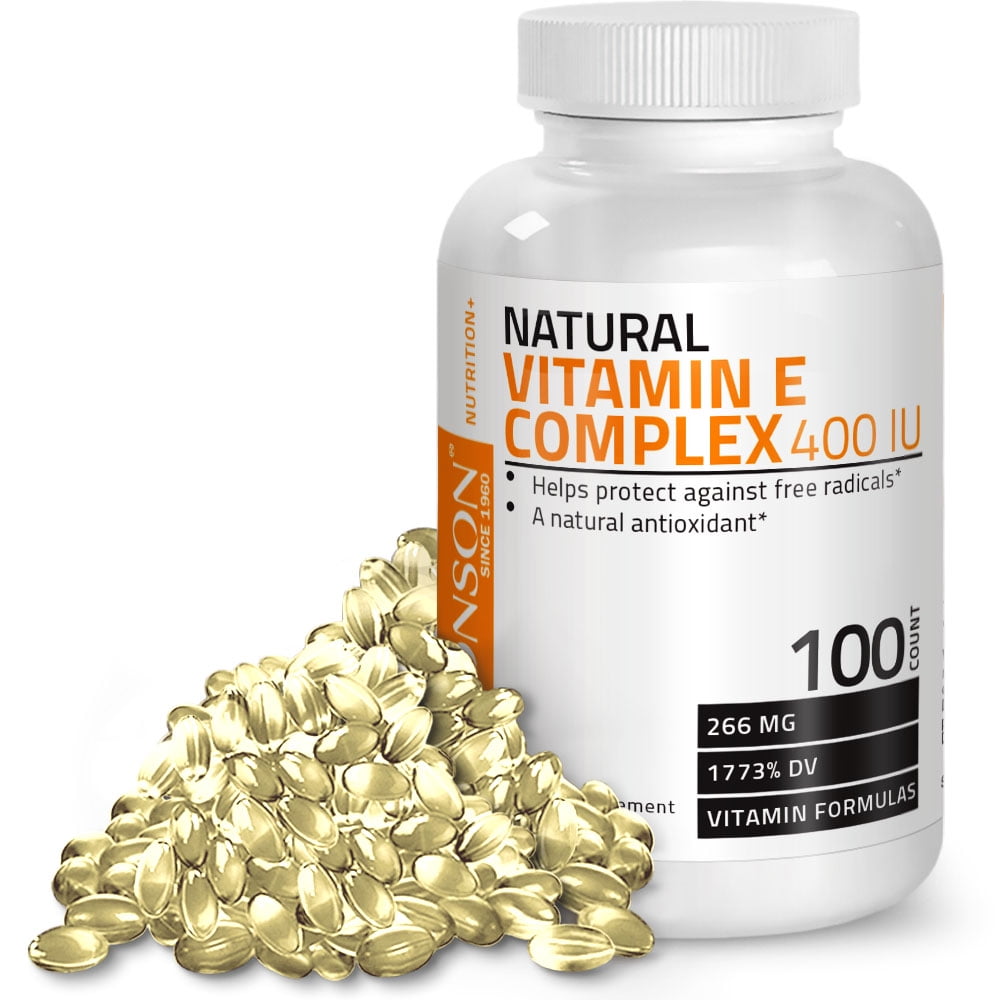 Bronson Natural Vitamin E Complex 400 I.U. (D-alpha Tocopherol), 100 Softgels