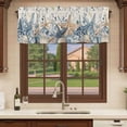thumbnail image 6 of 2 Pack Valances for Window, Blue Eucalyptus Coastal Short Curtains for Kitchen Bedroom Living Room, Beach Starfish Shell Nautical Rustic Rod Pocket Small Window Treatment Valance Drapes 54 x 18 Inch, 6 of 8