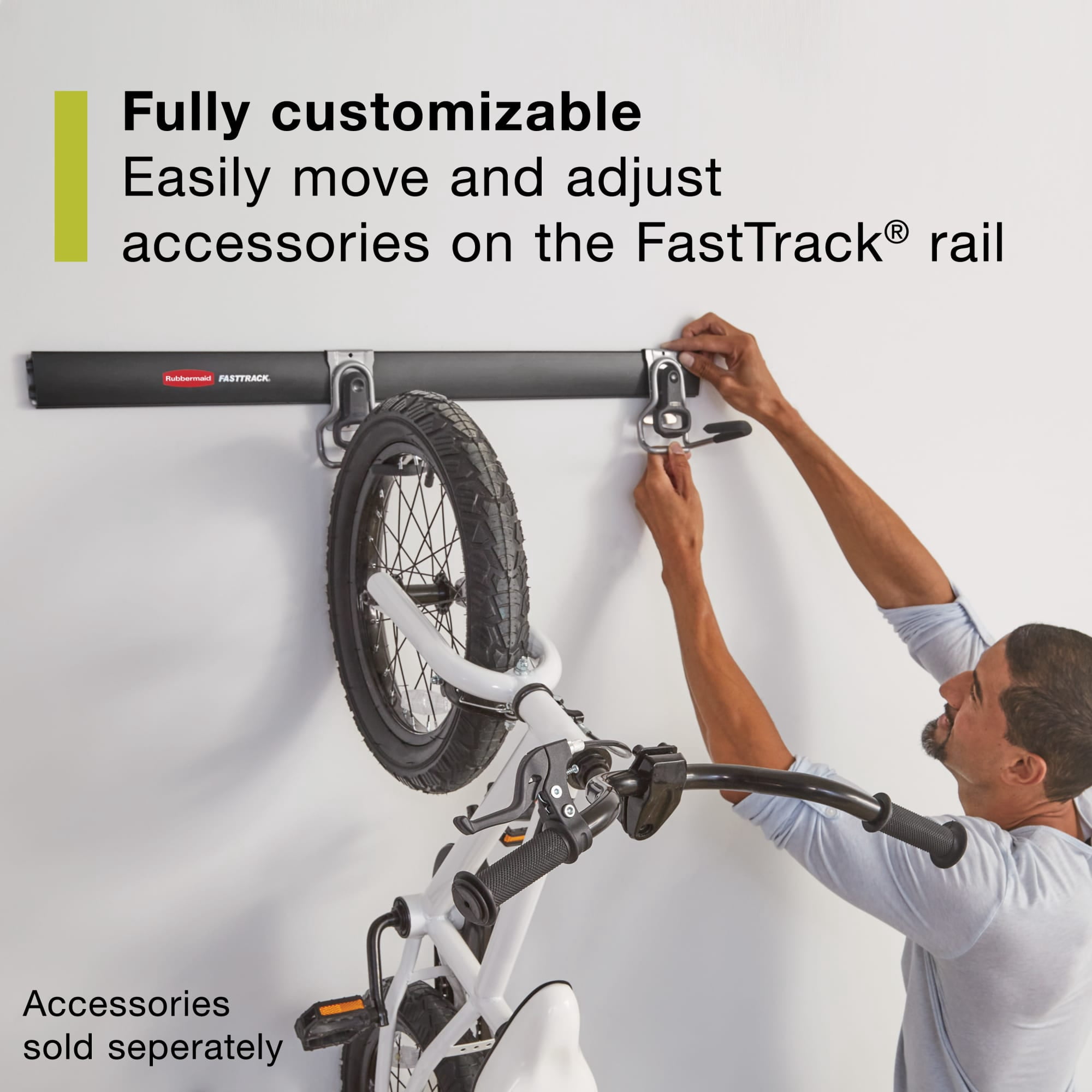 (2 pack) Rubbermaid Garage FastTrack Rail 48 in. Hang Rail, Black