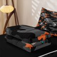 thumbnail image 5 of Homewish Wild Mallard Duck Zipper Full Size Comforter Sets with Fitted Sheet and 2 Pillowcases,Rustic Black Orange Camo Zipper Bedding Set,Black Reversible,4-Piece, 5 of 7