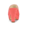 thumbnail image 2 of BLISSFUL STEP Mother's Day Women's Shoes Chunky Platform Open Toe Slides Block Heel Sandals Coral Orange 10, 2 of 7
