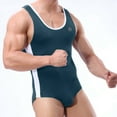 thumbnail image 4 of Bovxnpu Men's One Piece Swimsuit Men's Paneled Solid High-Elast 1 Piece SwimSuits Swimwear (Men's or Men's Big & Tall), 4 of 9