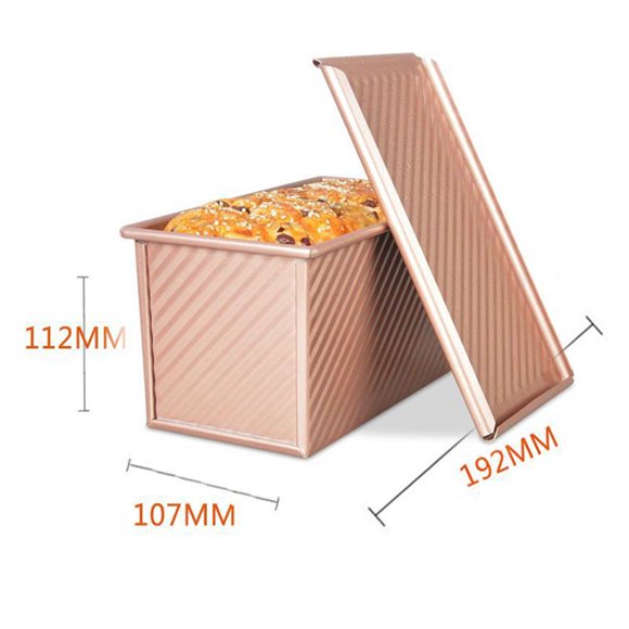 Commercial Grade Square Pullman Loaf Pan, Heavy Gauge Carbon Steel Quick-Make Non-Stick Loaf Pan With Flexible Use Lid For Rich Flavor Baking, Suitable For Quick Breads And Toasts
