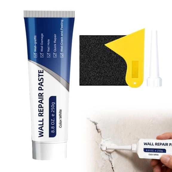 Efficient Drywall Repair Kit with Scraper, 2026 Upgrade Quick Drying Wall Mending Agent for Holes & Cracks, Multi-Functional Drywall Patch Paste Repair Kit for DIY Home Fix (1 Pack)