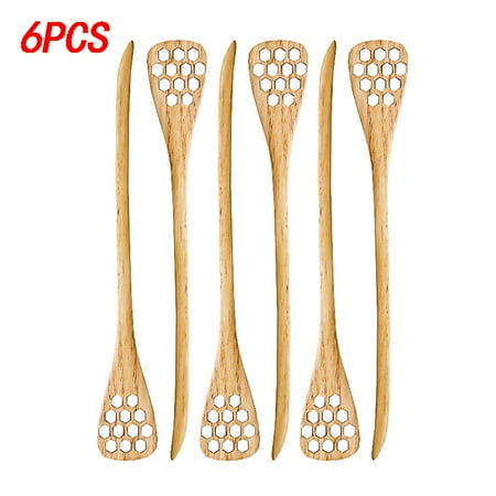 

DEELLEEO Honey Dippers 6 pcs set Honeycomb Stick Honey Stirrer Stick for Honey Jar Dispense Drizzlier Honey