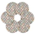 thumbnail image 7 of Yayeee 6 PCS Drink Coasters with Holder Set Woven Absorbent Round Tabletop Hot Pad, Light Blue Shimmering Pattern, 7 of 7
