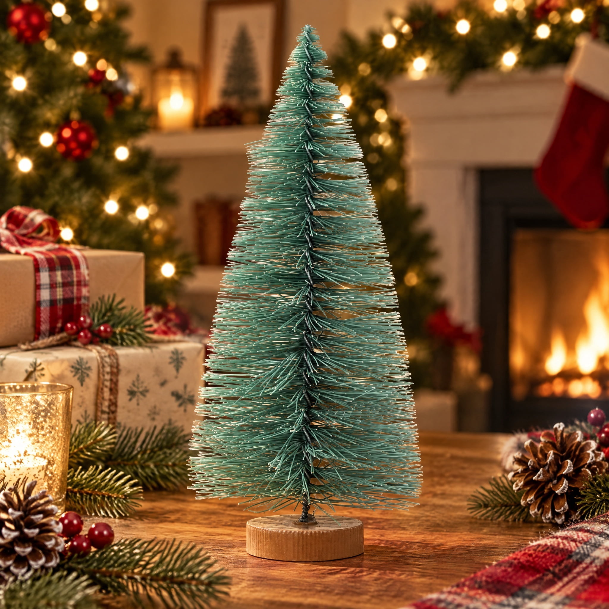 Christmas Village Pine Tree, Sage Green, 6.3", by Holiday Time