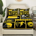 thumbnail image 3 of Erosebridal Sports Bed Sheets Set for Football Fan,Football Sheet Set Full,Rugby Sheets,Ball Patchwork Flat Fitted Sheet with 2 Pillowcases Deep Pockets(Pittsburgh), 3 of 6