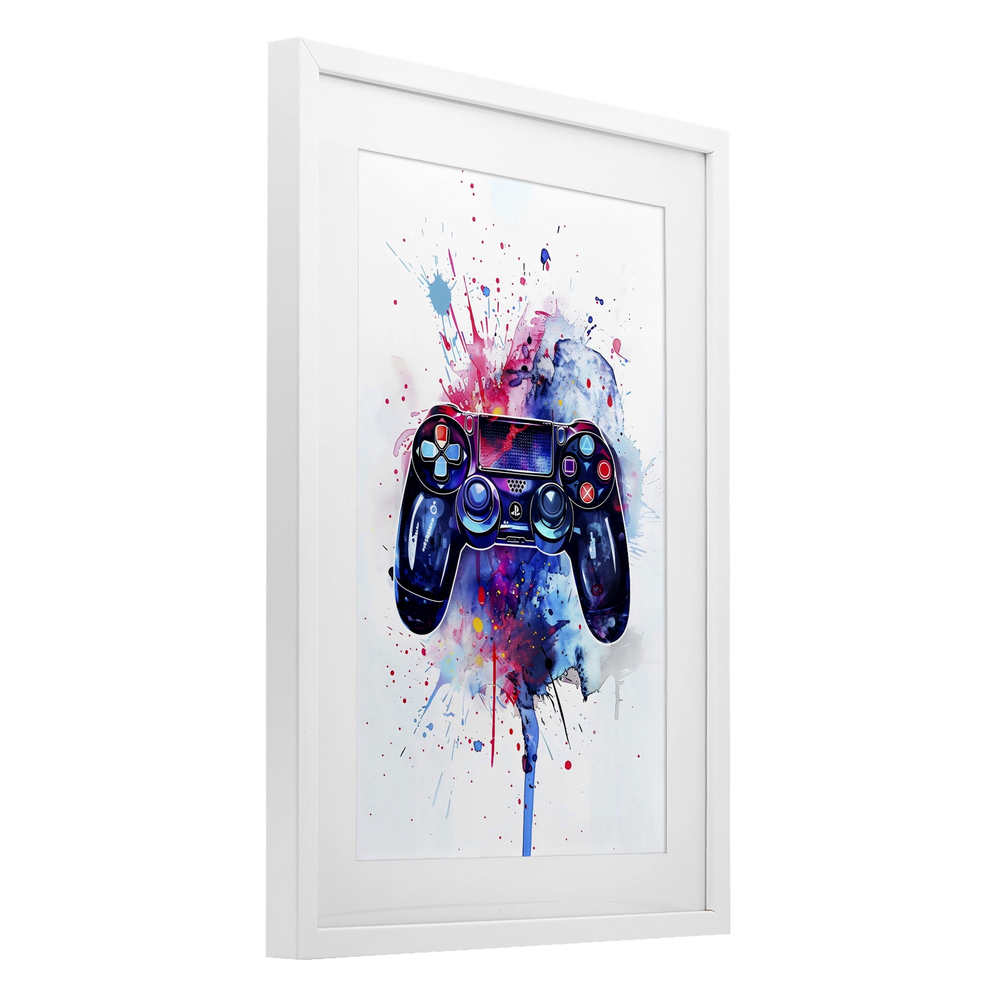 Stupell Industries Burst of Color Controller White Framed Print Under Glass, design by Creative Studio