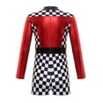 thumbnail image 2 of YONGHS Girls Racer Jumpsuit Kids Race Car Racer Driver Outfits Long Sleeve Checkerboard Unitard Red 8, 2 of 7