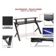 thumbnail image 2 of OSP Home Furnishings Area51 Bureau de Jeu Battlestation avec Lumières DEL RVB Bluetooth, Noir Mat, 2 of 2