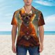 thumbnail image 2 of Balery Maple Leaf Meditating Chihuahua Camisas hawaianas de manga corta para hombre, camisas playeras de corte holgado, camisas de vacaciones con botones,Large, 2 of 7