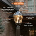 thumbnail image 6 of Gama Sonic Outdoor Solar Post Light, Weathered Bronze Finish Aluminum, Royal Bulb, Beveled Glass, 3-inch Fitter for Lamp Posts or Pier Mount (Sold Separately) 98B312, 6 of 8