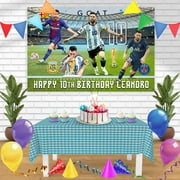 Messi Fc Barcelona PSG Argentina Bn Birthday Banner Personalized Party Backdrop Decoration 60 x 44 Inches