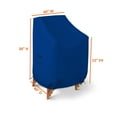 thumbnail image 2 of Stackable Chair Cover 18 Oz Waterproof - 100% UV & Weather Resistant PVC Coated Patio Furniture Cover with Air Pockets & Drawstring for Snug Fit (40W x 40D x 36H x 15 FH, Blue), 2 of 6