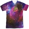 thumbnail image 1 of Justice League Of America Men's  Flash Galaxy Sublimation T-shirt White, 1 of 2
