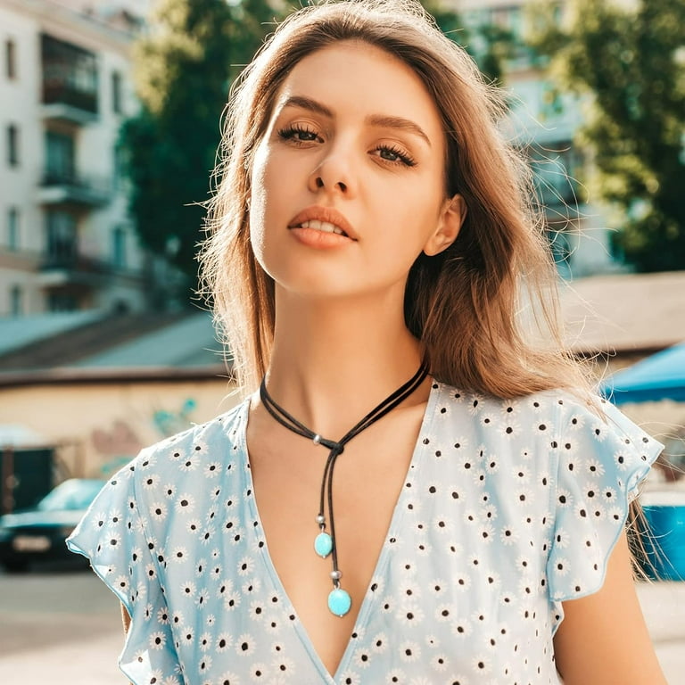 Boho Turquoise Necklace Western Necklaces for Women Country
